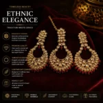 Ethnic Jhumkas in Gold and Maroon Beads