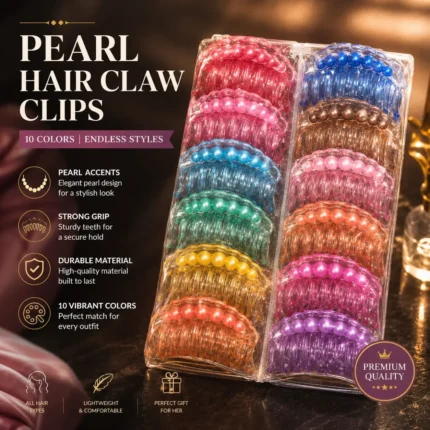 Premium Pearl Hair Clutchers Multi-Color Pack 12pc