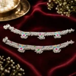 Multi-Color Enamel Silver Payal Set