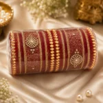 Royal Maroon & Kundan Bridal Chura Bangle Set