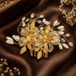 Golden Blossom &;Crystal Imperial Hair Comb