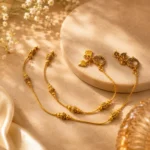 Traditional Micro Gold-Plated Bead Anklet Set,