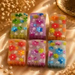 3D Floral Rectangular Hair Claw Clip Multipack of 6