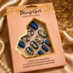 Bling Girl Midnight Blue Glitter Press-On Nail Set