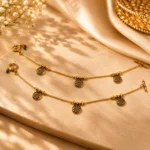 Gold-Plated Antique Mandala Charm Anklet Set.