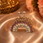 Luxury Purple Rhinestone Rainbow Hair Clutcher