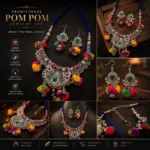 Traditional Oxidised Silver Pom Pom Choker Jewelry Set