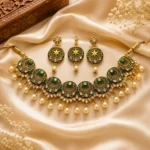 Royal Emerald Green Meenakari Choker Jewelry Set